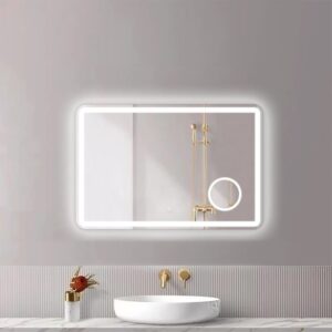 Espejo con Luz LED y Espejo Aumento Rectangular 90x60 cm - CasaNova