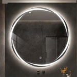 Espejo con Luz LED Redondo con Adornos de Lunas en el Borde 60x60 cm - CasaNova