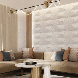 Panel decorativo PVC con diseño geométrico en relieve - CasaNova Colombia