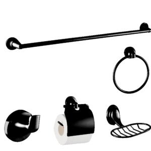 Set de Accesorios para Baño Metálico Negro Mate - CasaNova Colombia