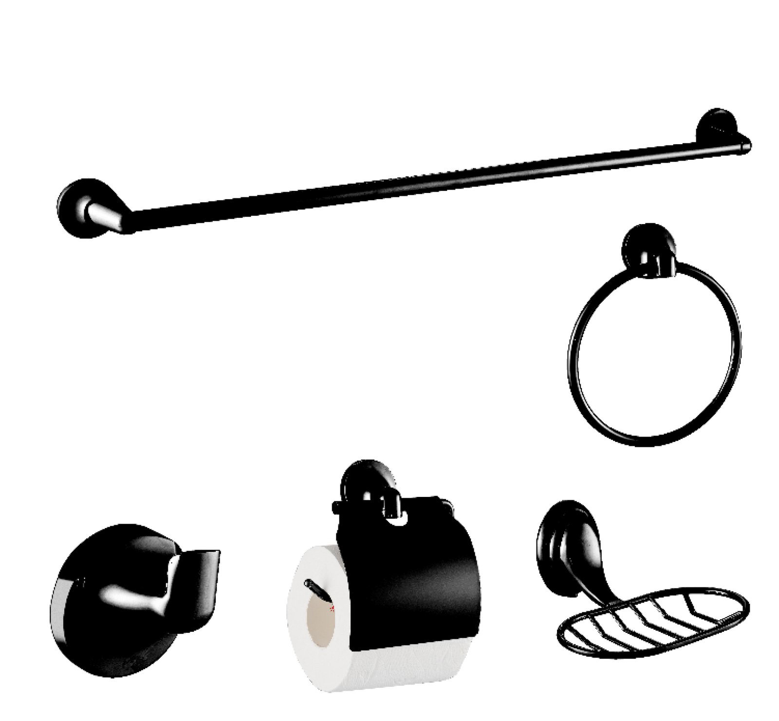 Set de Accesorios para Baño Metálico Negro Mate - CasaNova Colombia