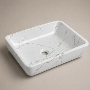 Lavamanos En forma rectangular blanco brillante con – Aurora - CasaNova Colombia